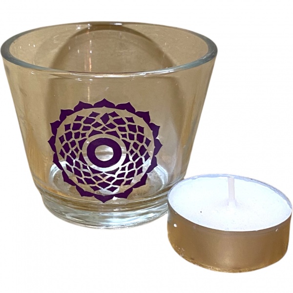 Crown Chakra - Glass Votive Candle Holder