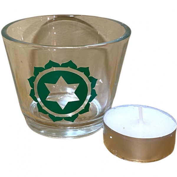 Heart Chakra - Glass Votive Candle Holder
