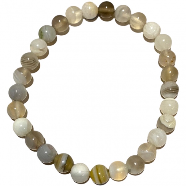 Agate - Botswana - Crystal Bead Bracelet