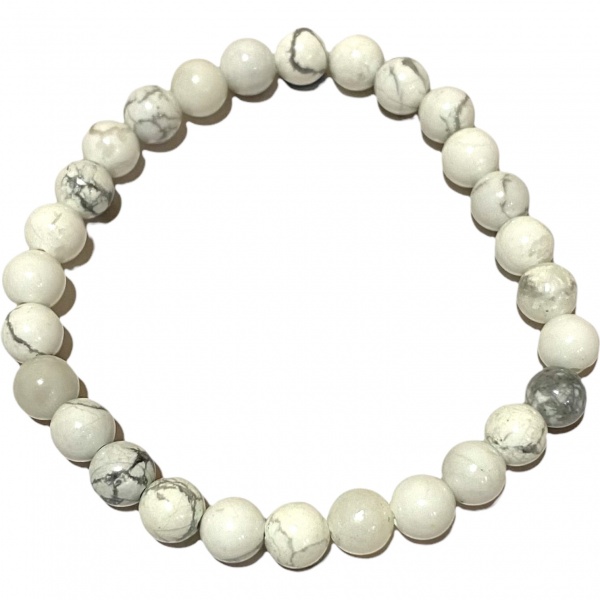 Howlite - Crystal Bead Bracelet