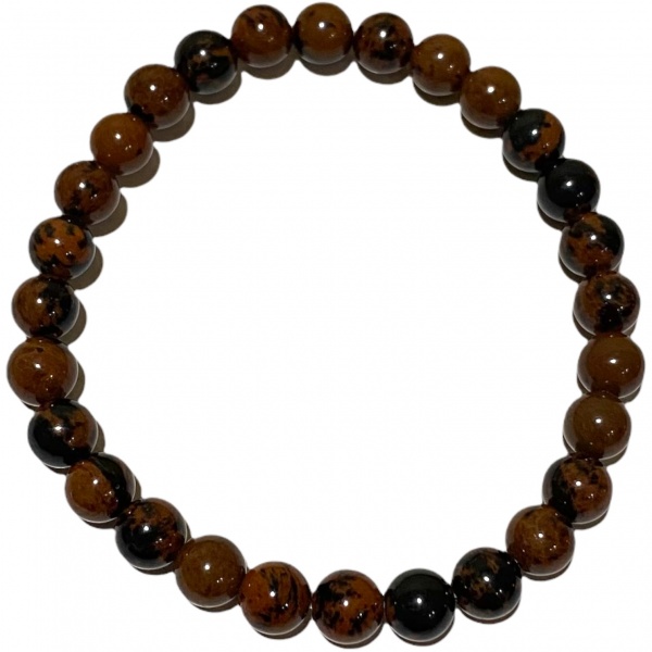 Obsidian - Mahogany - Crystal Bead Bracelet