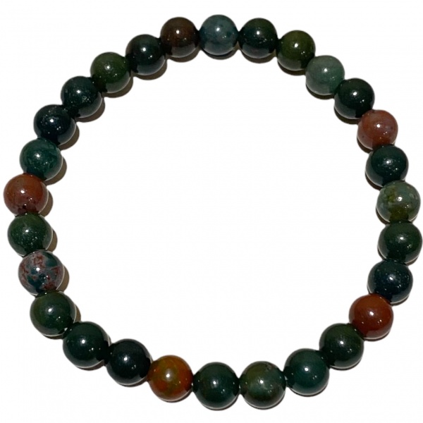 Bloodstone - Crystal Bead Bracelet