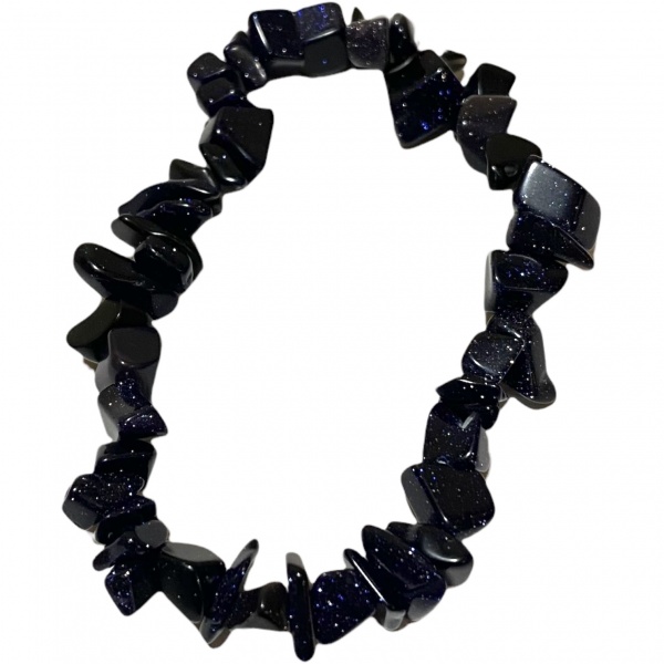 Goldstone Blue - Crystal Chip Bracelet