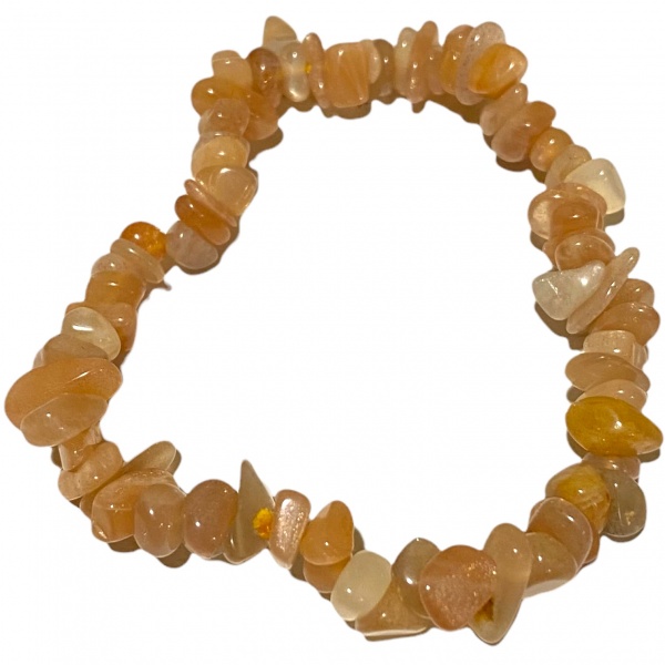 Moonstone Peach - Crystal Chip Bracelet