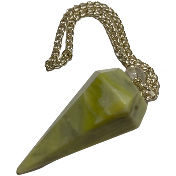 Serpentine - Faceted Crystal Pendulum