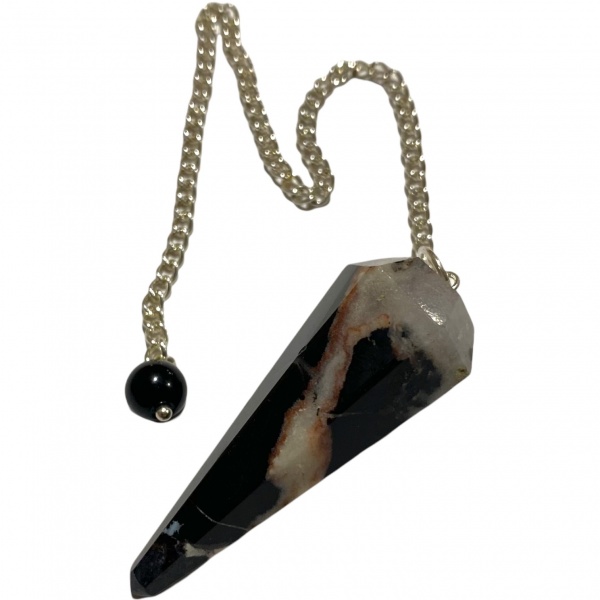 Sardonyx Black - Faceted Crystal Pendulum