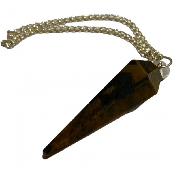 Tiger Eye Yellow - Faceted Crystal Pendulum