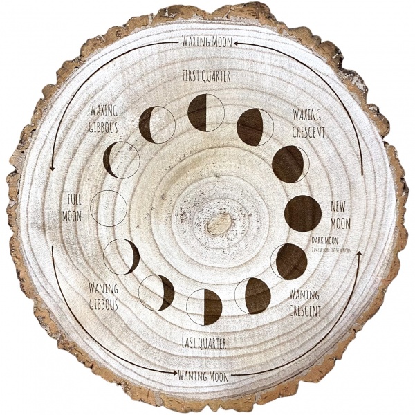 Lunar Cycle - Wooden Altar Slice