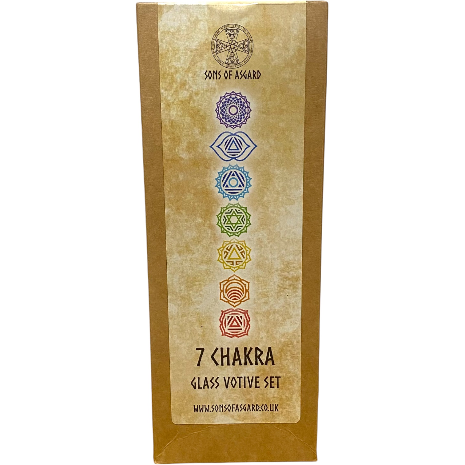 7 Chakras - Glass Votive Candle Holder Set