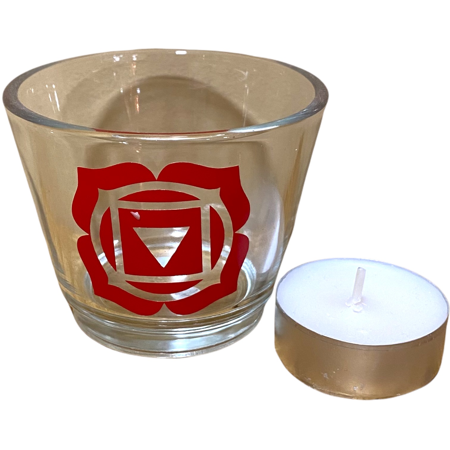 Base Chakra - Glass Votive Candle Holder