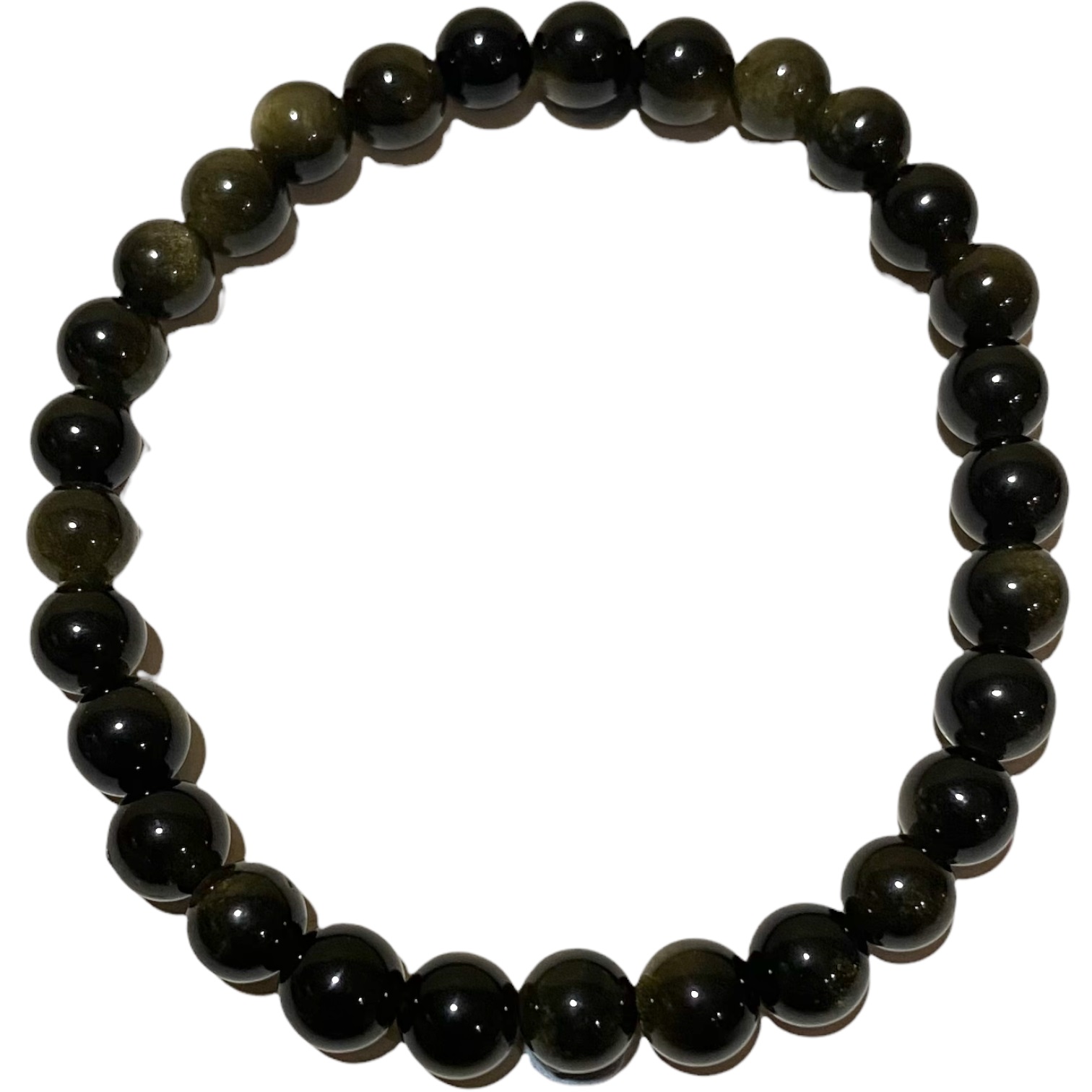 Obsidian - Gold Sheen - Crystal Bead Bracelet