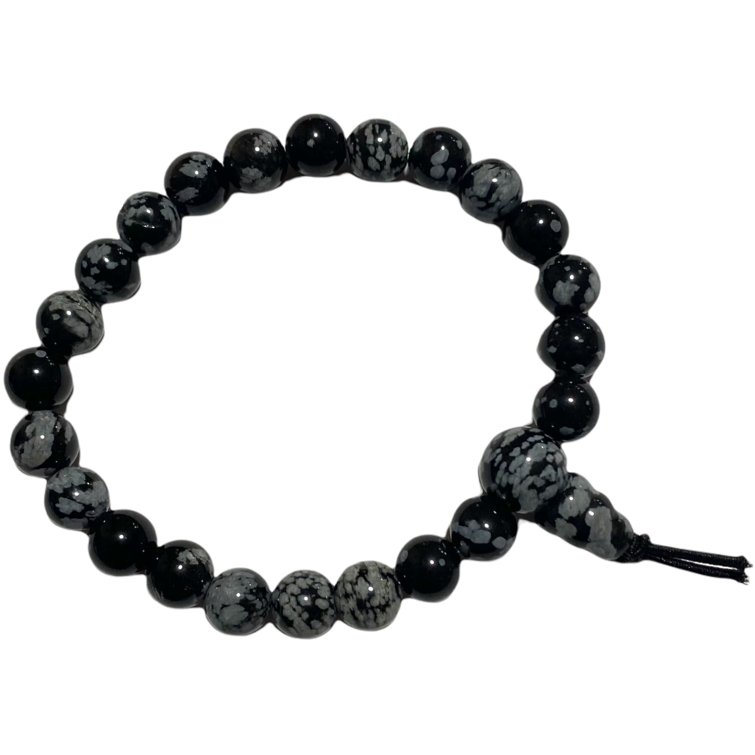 Obsidian - Snowflake - Crystal Powerbead Bracelet